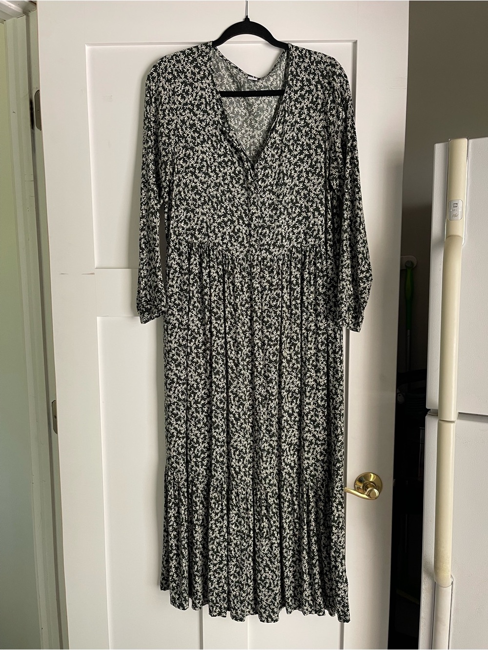 Old Navy Dark Green Button Down Maxi Dress